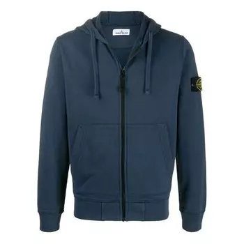 Куртка garment dyed zip hoody jacket 'dark blue' Stone Island, синий