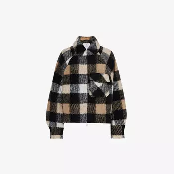 Куртка Gentry в клетку из смесовой шерсти Woolrich, бежевый