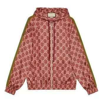 Куртка gg supreme print silk jacket 'sweet berries rose' Gucci, красный