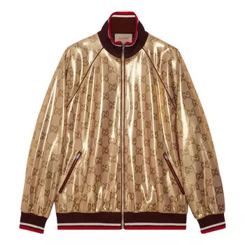 Куртка gg technical jersey zip jacket 'gold' Gucci, золотой