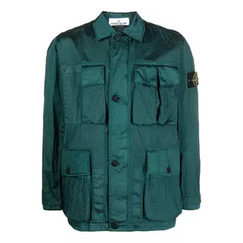 Куртка giubbotto shirt jacket 'bottle green' Stone Island, зеленый