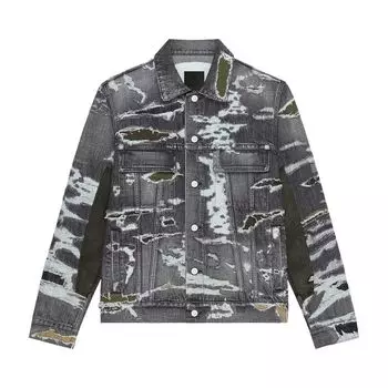 Куртка Givenchy Distressed Denim Jacket 'Black', черный