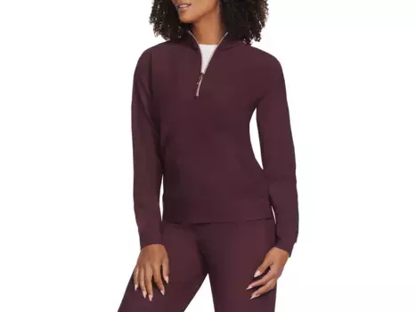 Куртка GO LUXE Rib Women's Quarter Zip Sweatshirt Skechers, цвет burgundy