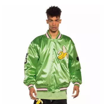 Куртка Grimey Jungle Punch Satin bomber, зеленый