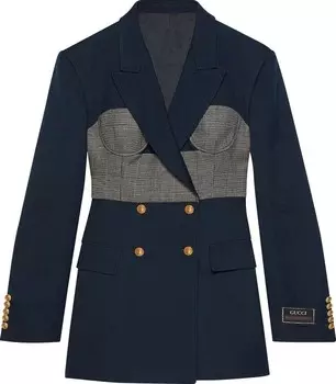 Куртка Gucci Corset Viscose Jacket Blue, синий
