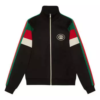 Куртка GUCCI FW22 Neoprene zip jacket with Web 'Black', черный