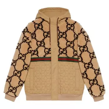 Куртка Gucci GG Jacquard, бежевый/черный