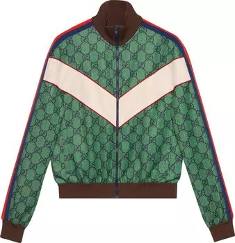 Куртка Gucci GG Jersey Zip Jacket With Web Yard/Inchiostro