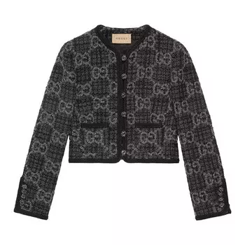 Куртка Gucci GG Tweed Jacket Dark Grey/Multicolor, серый