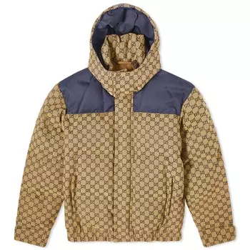 Куртка Gucci Guuci Gg Panel Down, бежевый