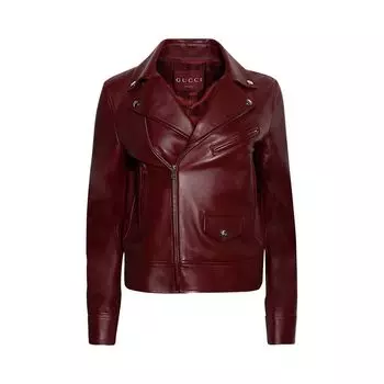 Куртка Gucci Leather Biker Jacket 'Rosso Ancora Red', красный