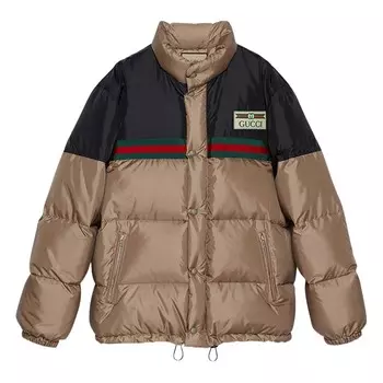 Куртка Gucci Love Parade Satin Padded, бронзовый/черный