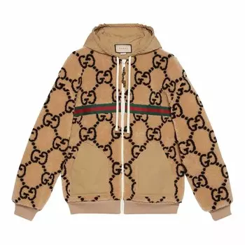 Куртка Gucci Maxi GG Wool Jersey, бежевый/черный