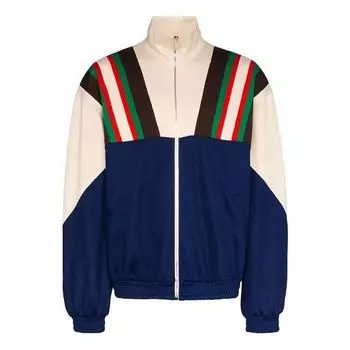 Куртка GUCCI Multicolor Polyester Sweatshirt 'Navy Beige', синий
