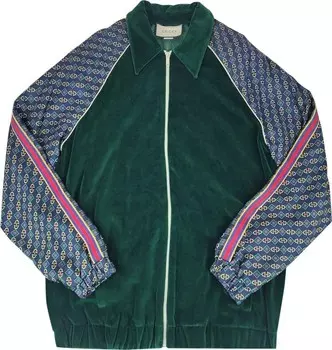 Куртка Gucci Oversized Velvet Mixed Media Jacket Green, зеленый