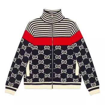 Куртка GUCCI Stripes Monogram Street Style Logo Jackets 'Black Ivory', черный