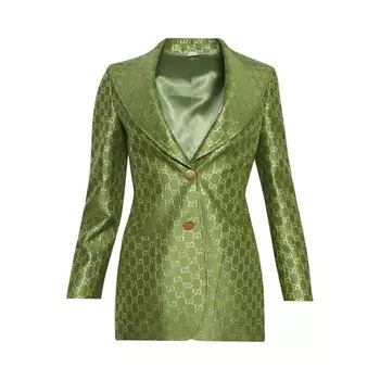 Куртка Gucci Wool Lame Jacket, цвет Light Green/Silver