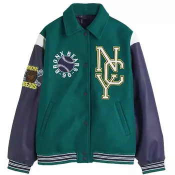 Куртка H&amp;M Baseball Bronx Bears, темно-зеленый