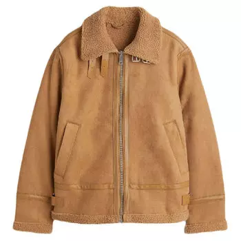 Куртка H&amp;M Faux Shearling Lining, коричневый