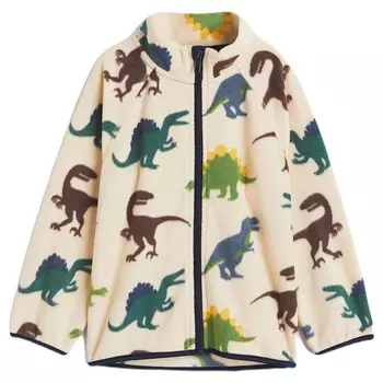 Куртка H&amp;M Fleece Dinosaurs, светло-бежевый
