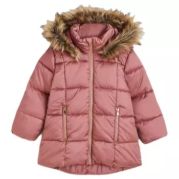 Куртка H&amp;M Hooded Puffer, темно-розовый