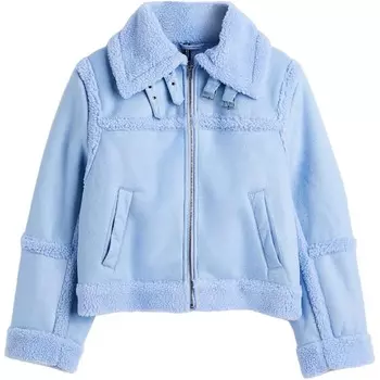 Куртка H&amp;M+ Teddy-lined, голубой