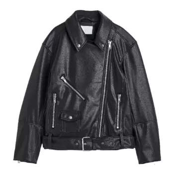 Куртка H&M Oversized Biker, черный