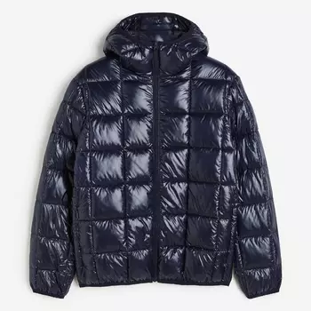 Куртка H&M Regular Fit Lightweight Puffer, темно-синий