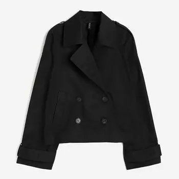 Куртка H&M Short Twill Pea, черный