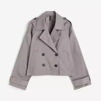 Куртка H&M Short Twill Pea, серый