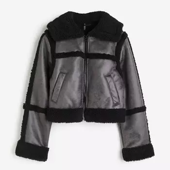 Куртка H&M Teddy-lined, серый