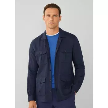 Куртка Hackett Herringbone overshirt, синий