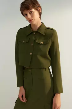 Куртка - Хаки - Классический крой Trendyol, хаки