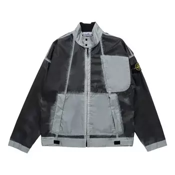 Куртка hand sprayed mussola biker jacket 'sky blue' Stone Island, голубой
