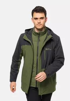 Куртка Hardshell FELDBERG 3IN1 JKT M Jack Wolfskin, цвет greenwood