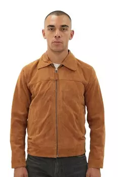 Куртка харингтон в стиле ретро из козьей замши цюрих Infinity Leather, коричневый