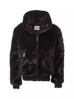 Куртка Harlow из искусственного меха для девочек Sam., черный