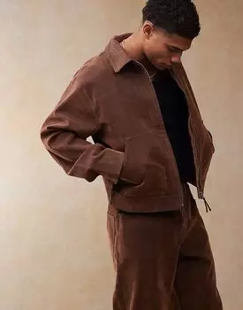 Куртка Харрингтон ASOS DESIGN Co-ord светло-коричневого цвета