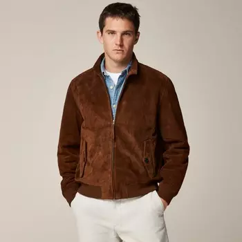 Куртка Harrington из итальянской замши J.Crew, красный