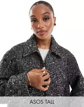 Куртка харрингтон с верхним воротником в текстуре ASOS