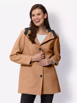 Куртка Heine из шерсти с капюшоном, цвет Camel