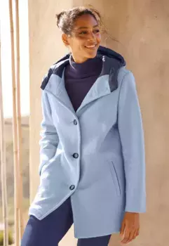 Куртка Heine из шерсти с капюшоном, синий