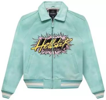 Куртка Hellstar Icon Leather Jacket 'Aqua Blue', синий
