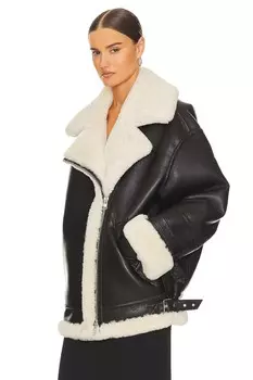 Куртка Helsa 80s Oversized Faux Shearling, черный