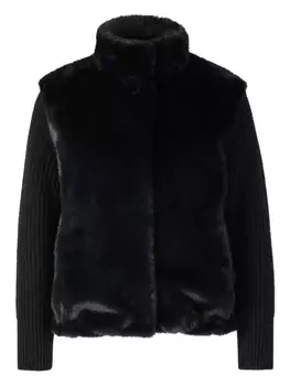 Куртка Herno с ребристыми манжетами из искусственного меха, черный