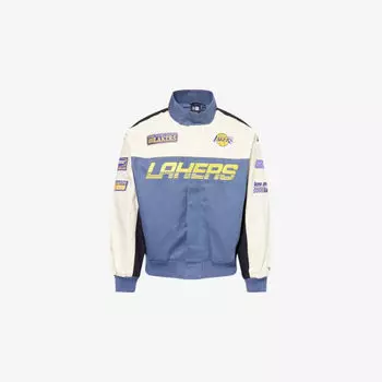 Куртка хлопковая New Era La Lakers с вышитой нашивкой, бежевый / синий