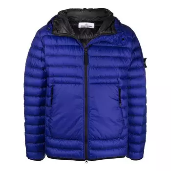 Куртка hooded down jacket 'blue' Stone Island, синий