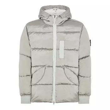 Куртка hooded down jacket 'pearl grey' Stone Island, серый
