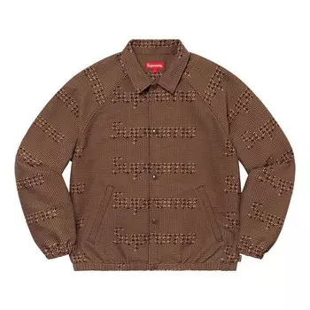 Куртка houndstooth logo snap front jacket 'brown' Supreme, коричневый