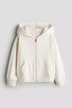 Куртка-Худи из велюра H&M, белый